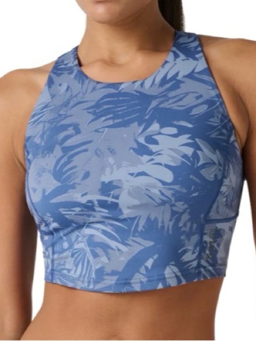 5.11 Tactical Women's Max Effort Long Line Bra Tank Style Blue Floral Size XS
